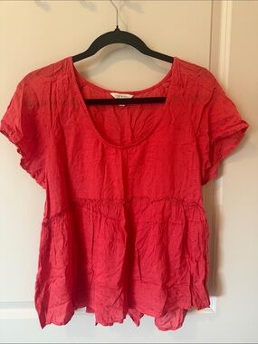Lucky Brand Short Sleeve Scoop Neck Top